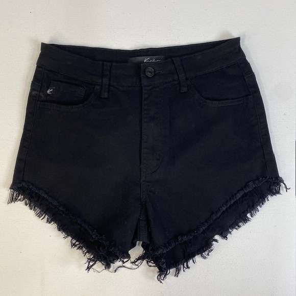 KanCan Pants - KanCan Womens Size 9/28 Black Denim Frayed Hem High Rise Shorts